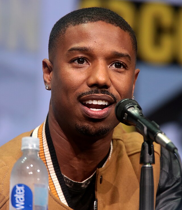 Michael B. Jordan in 2017 by Gage Skidmore.jpg Michael B. Jordan speaking at the 2017 San Diego Comic Con International, for "Black Panther", at the San Diego Convention Center in San Diego, California.